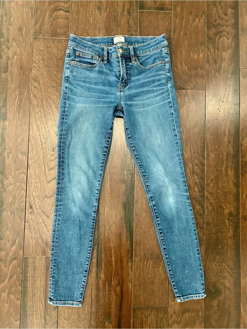 J. Crew 8” Toothpick Jeans in Medium Blue Denim